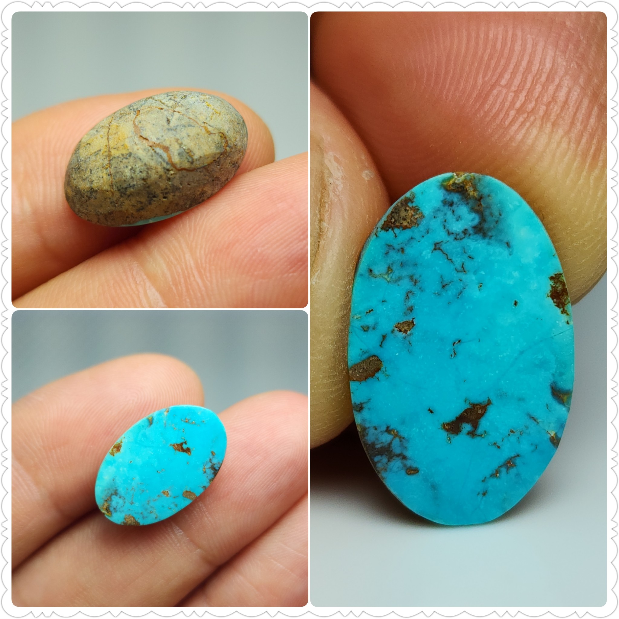 نگین فیروزه طبیعی نیشابوری با جلای چشم نواز 