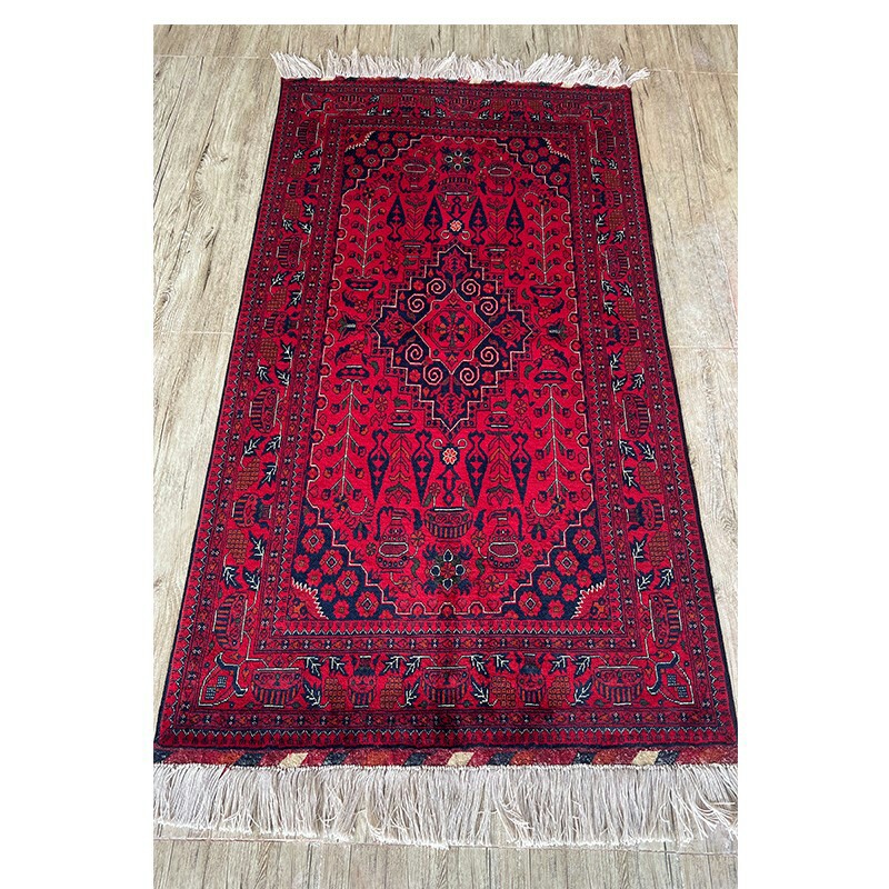 فرش دستبافت قرمز  کرک درجه 1