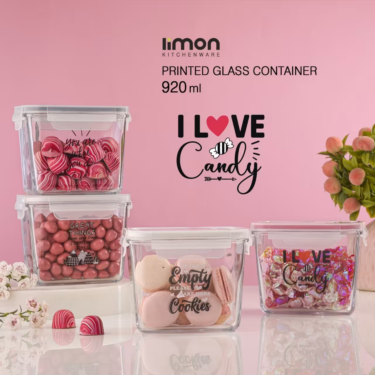 ظرف شیشه 920 میل لیمون 