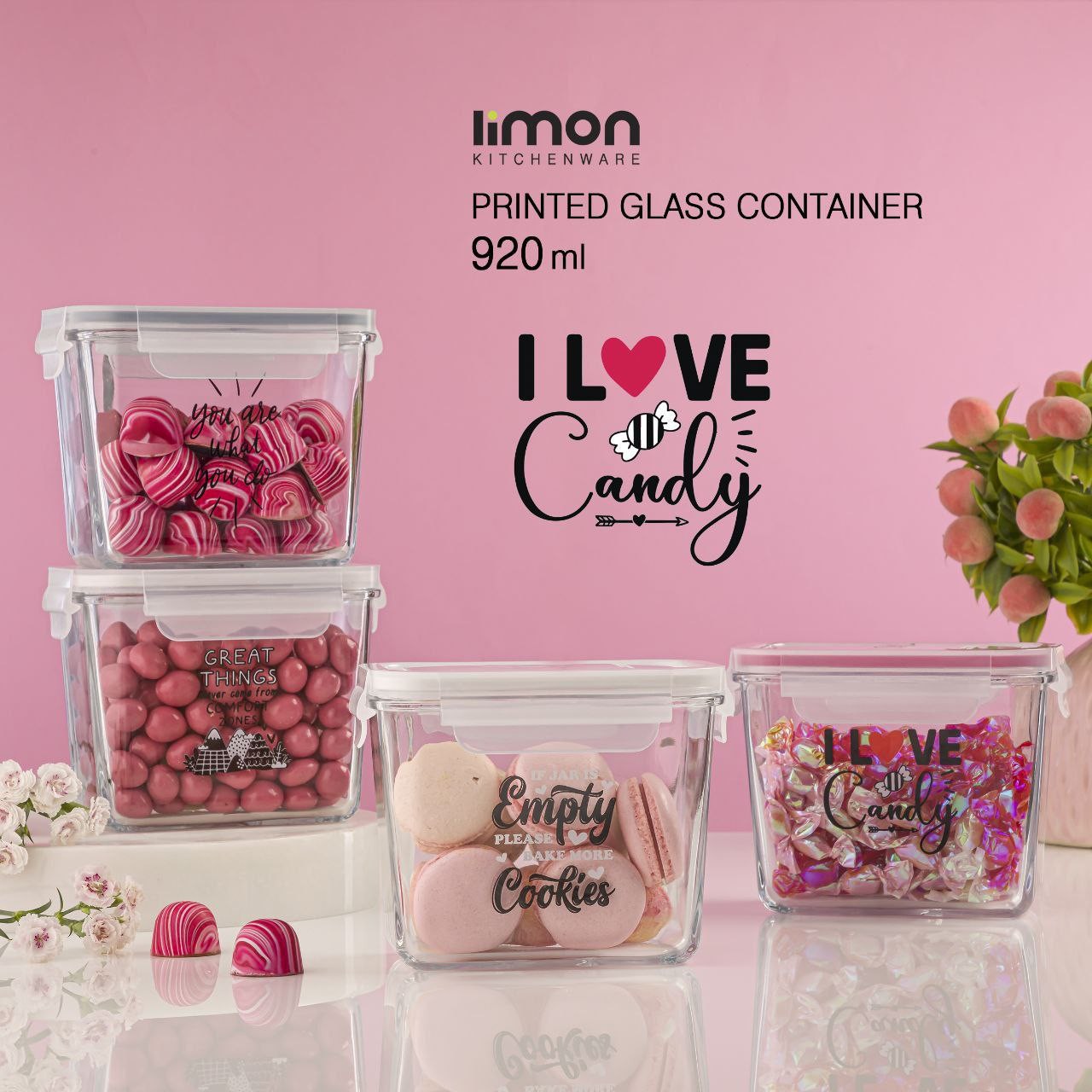 ظرف شیشه 920 میل لیمون 