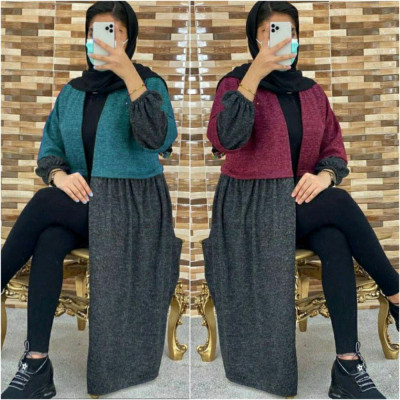 مانتو اسپرت زنانه آنغوره مدل دو رنگ صبا