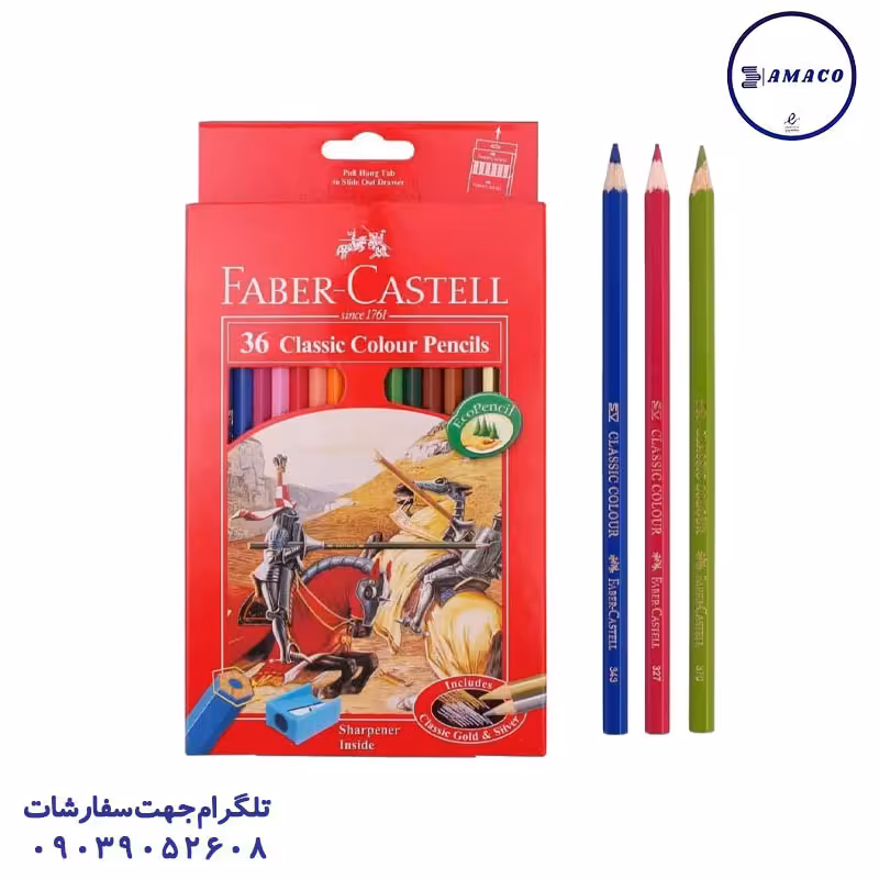 مداد رنگی 36 مقوا فابرکاستل