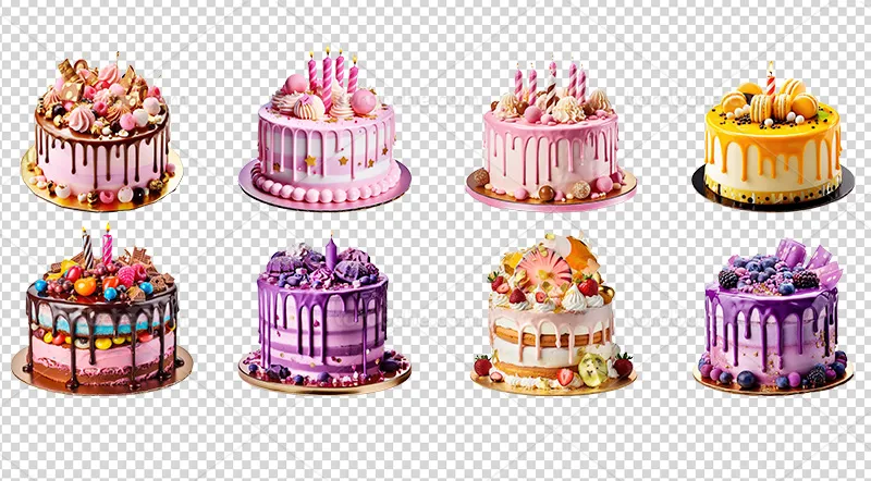 عکس PNG انواع کیک تولد | گرافیک با طعم تربچه