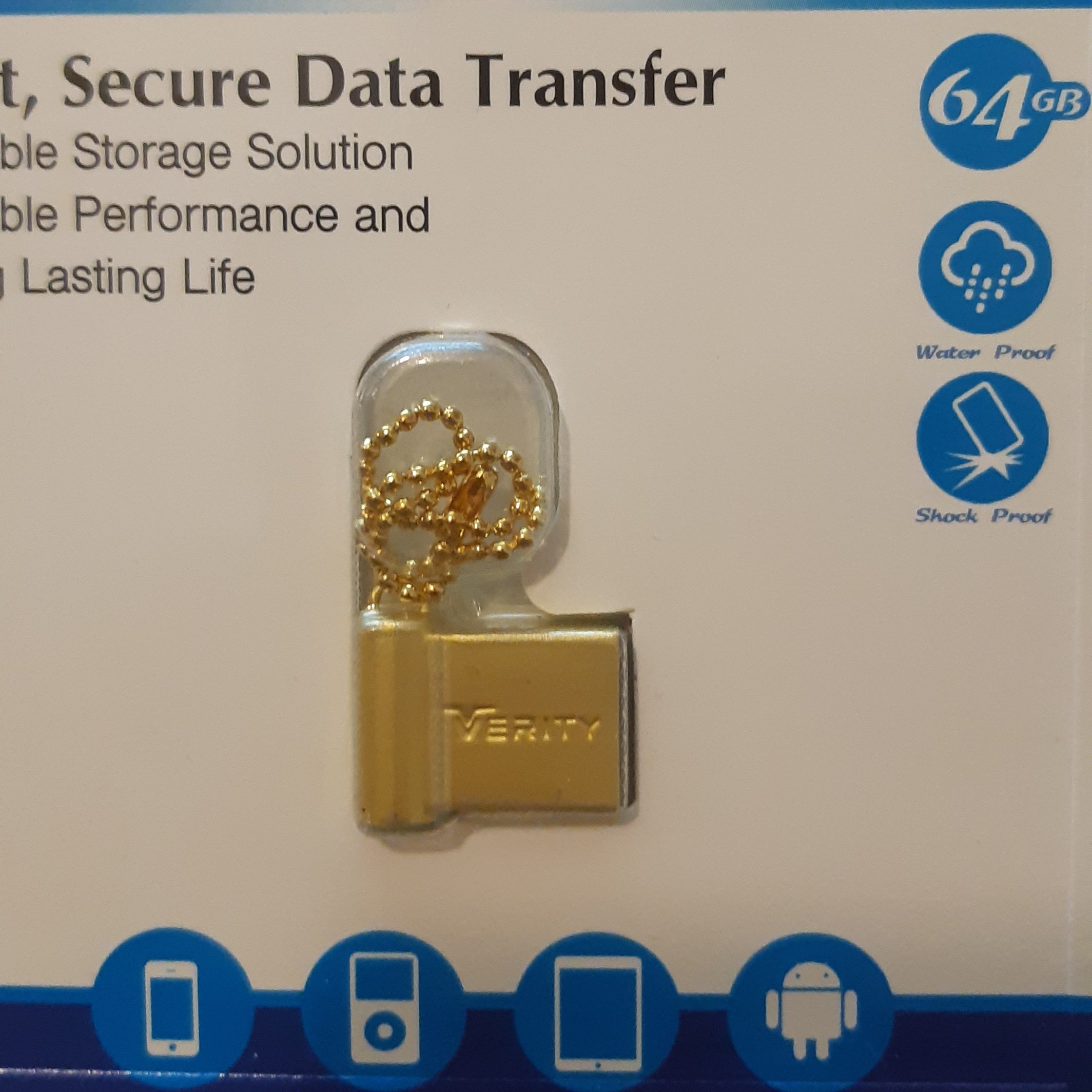 فلش ضد اب 64 گیگ بدنه فلزی VERITY با گارانتی 