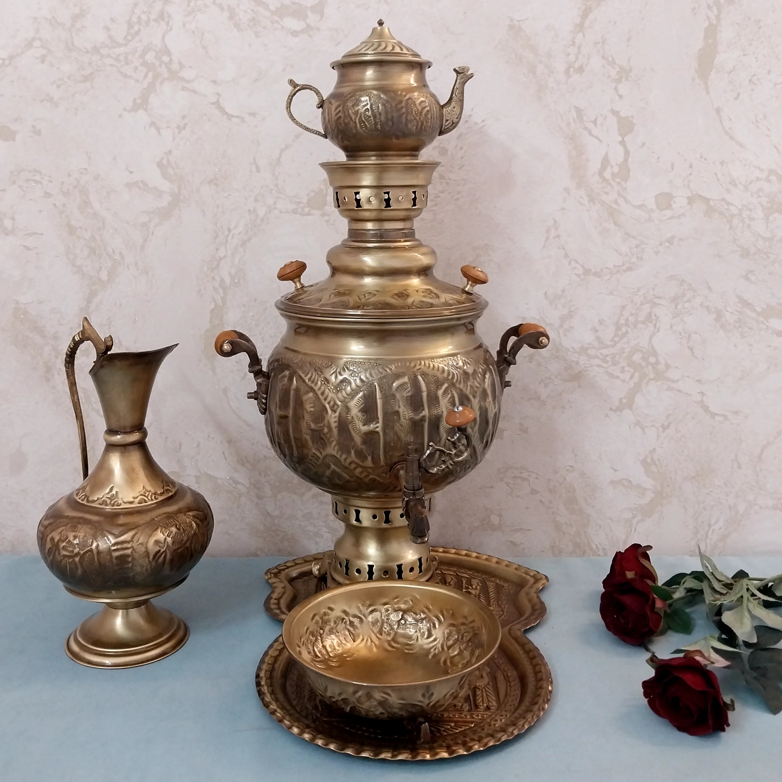 سماور زغالی 6 لیتری قلمزنی تخفیف ویژه شب یلدا ارسال رایگان