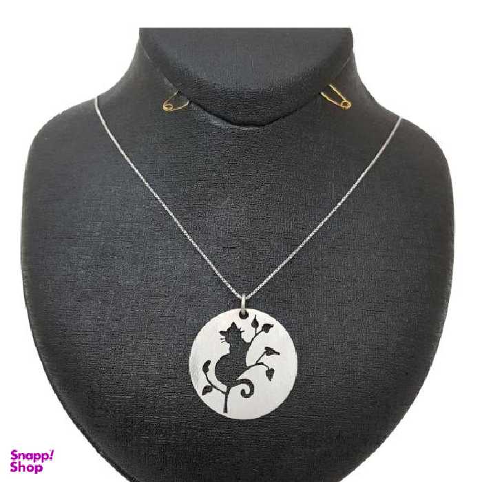 گردنبند نقره ترمه مدل گربه کد 00j 3