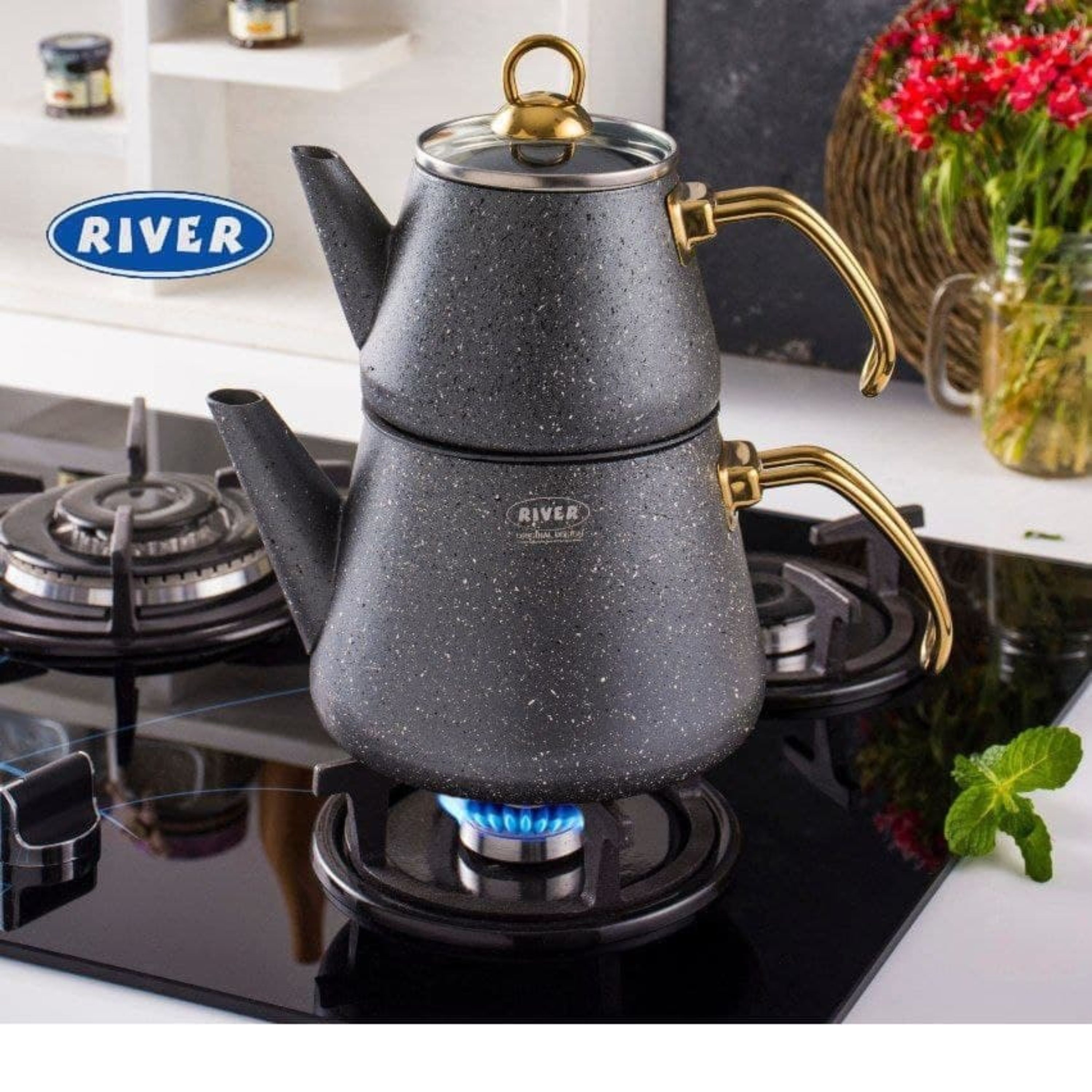 کتری و قوری گرانیتی RIVER کد 5822 طوسی با ارسال رایگان