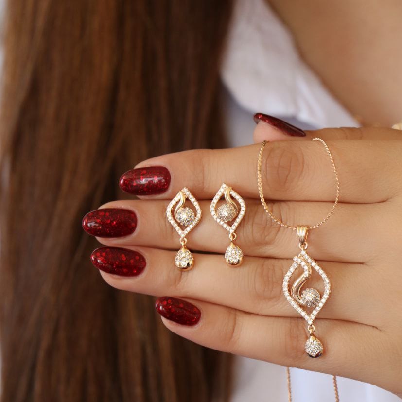 نیم ست ML آبکاری ژوپینگ رنگ ثابت ضد حساسیت ارسال رایگان مدل 3