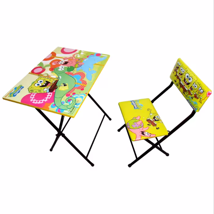 ست میز تحریر با صندلی میزیمو طرح باب اسفنجی کد 201