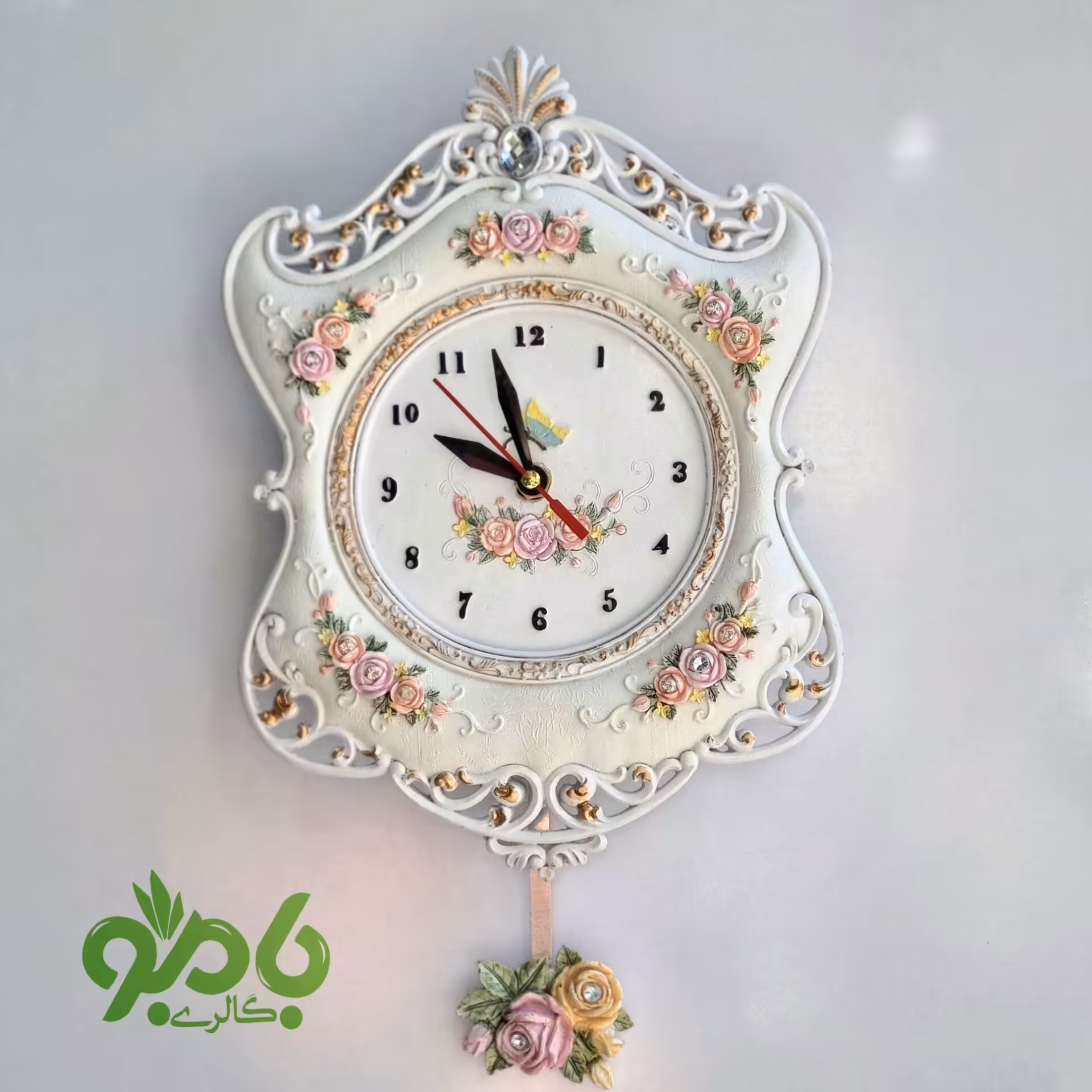 ساعت دیواری رزینی پاندول دار 118