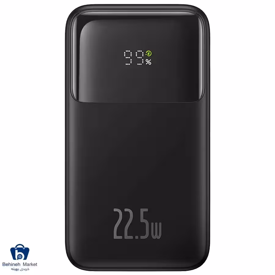 پاوربانک باسئوس Comet PPMD020101 22.5W ظرفیت 20000mAh دارای کابل متصل Type-C و لایتنینگ