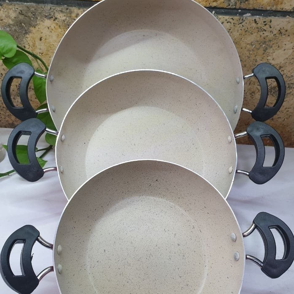 تابه سه تایی دو دسته گرانیتی