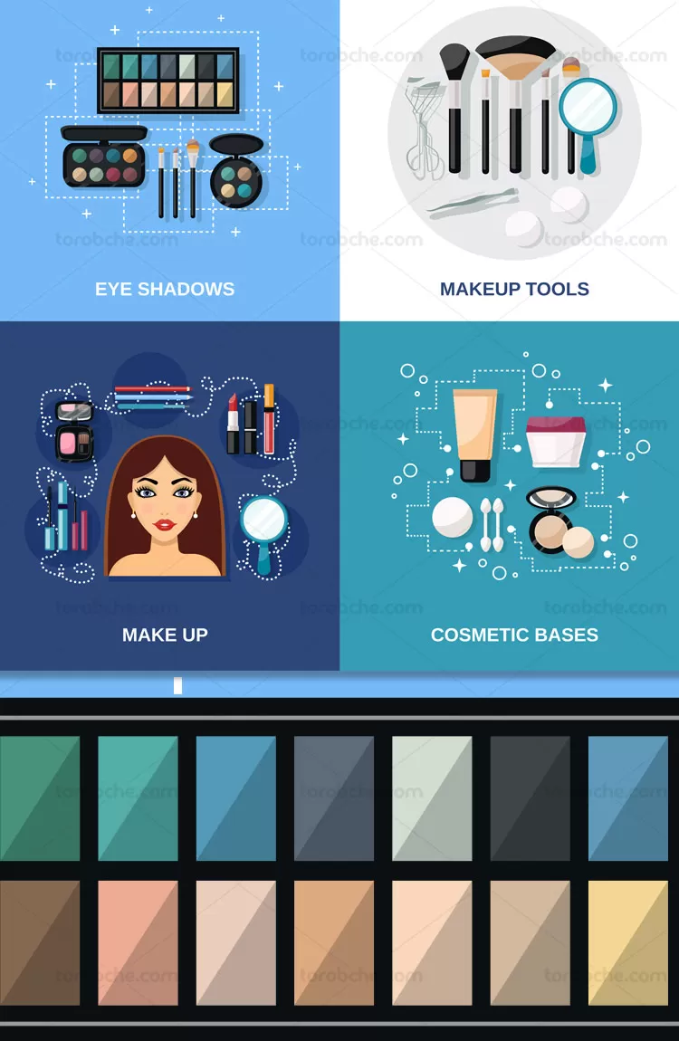 وکتور لوازم آرایشی و بهداشتی | گرافیک با طعم تربچه