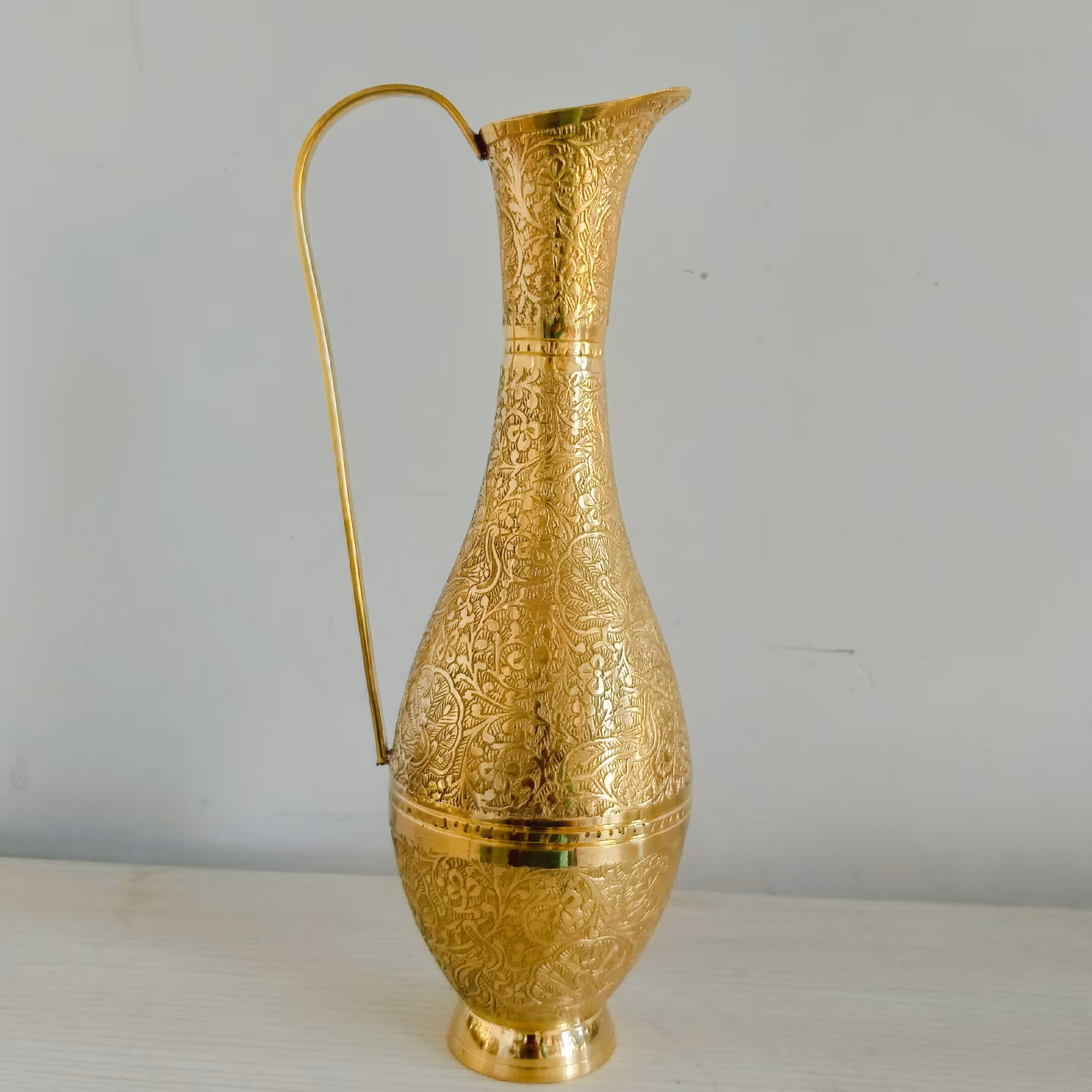 پارچ برنز،هندی طرح طاووس