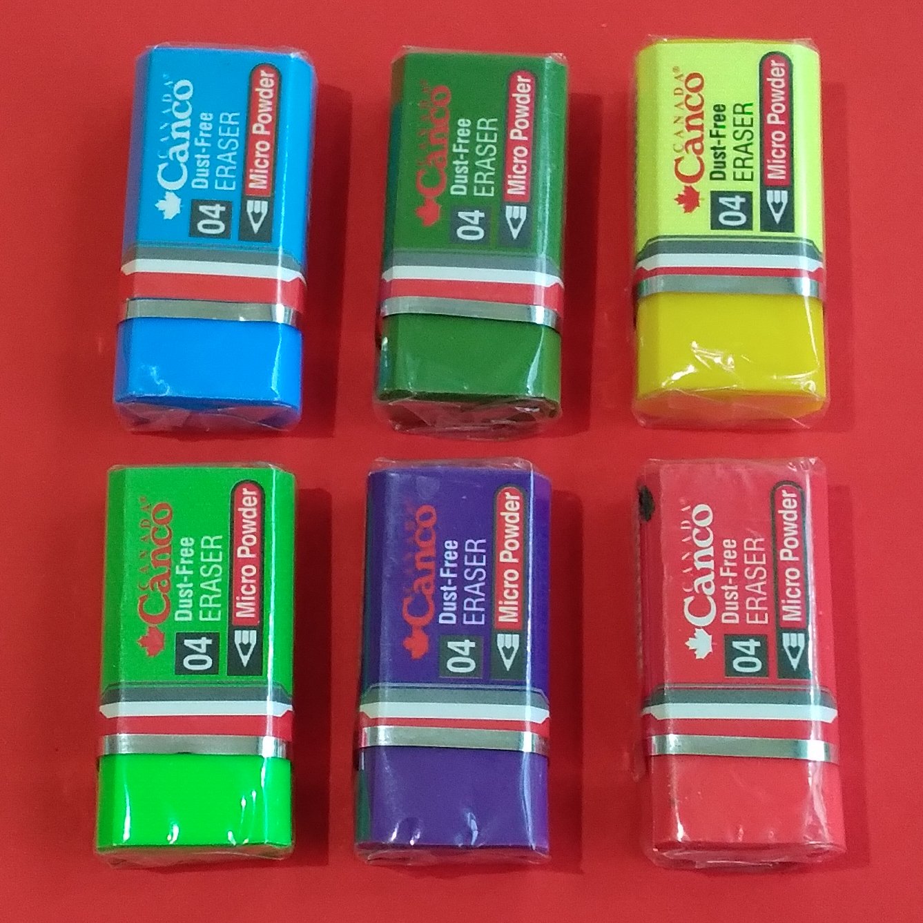 پاک کن کنکو  رنگی مدل color مجموعه 6 عددی