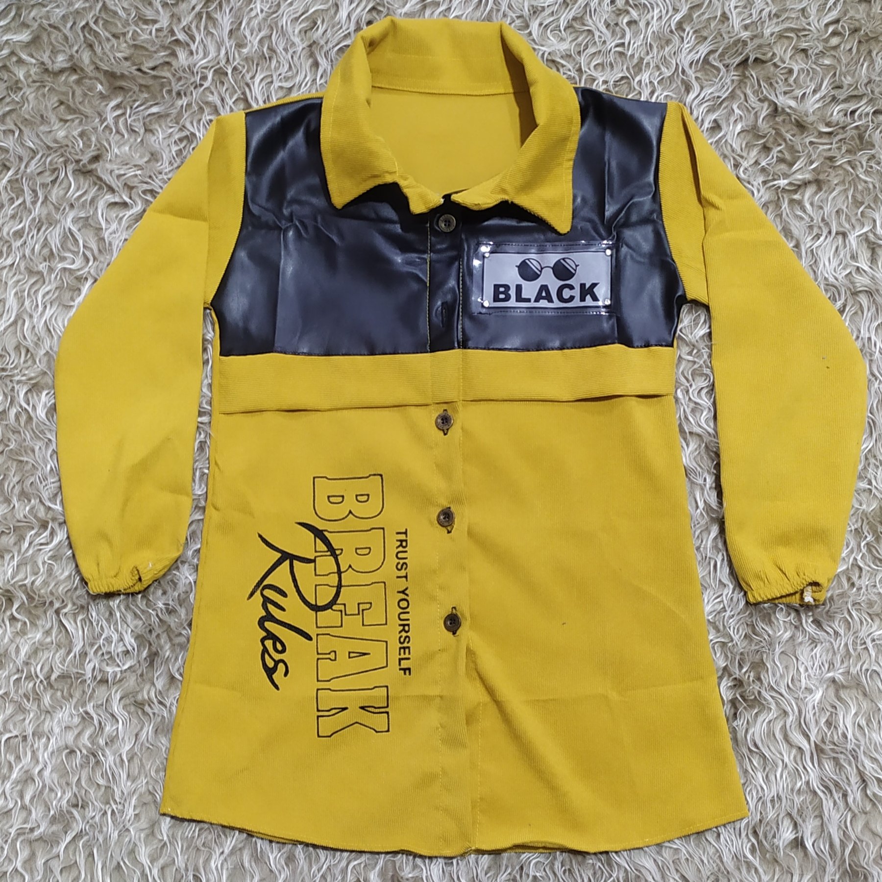 مانتو دخترانه پارچه مخمل کبریتی   سایز 65.70.75.80