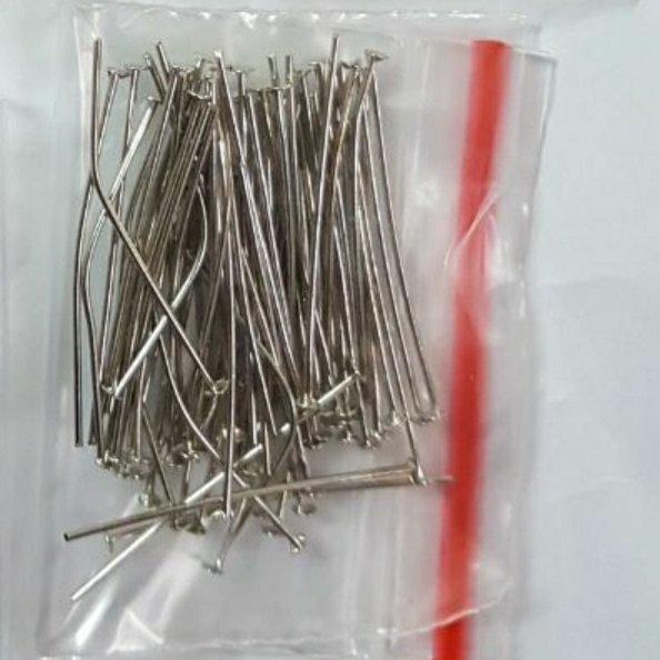 میخ ته صاف نقره ای بسته ده گرمی(حدود50عدد)