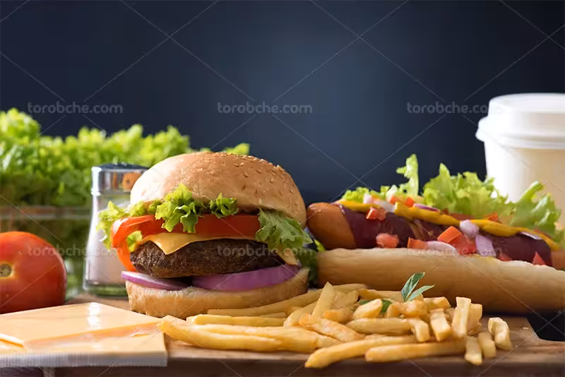 عکس همبرگر با سالاد | گرافیک با طعم تربچه