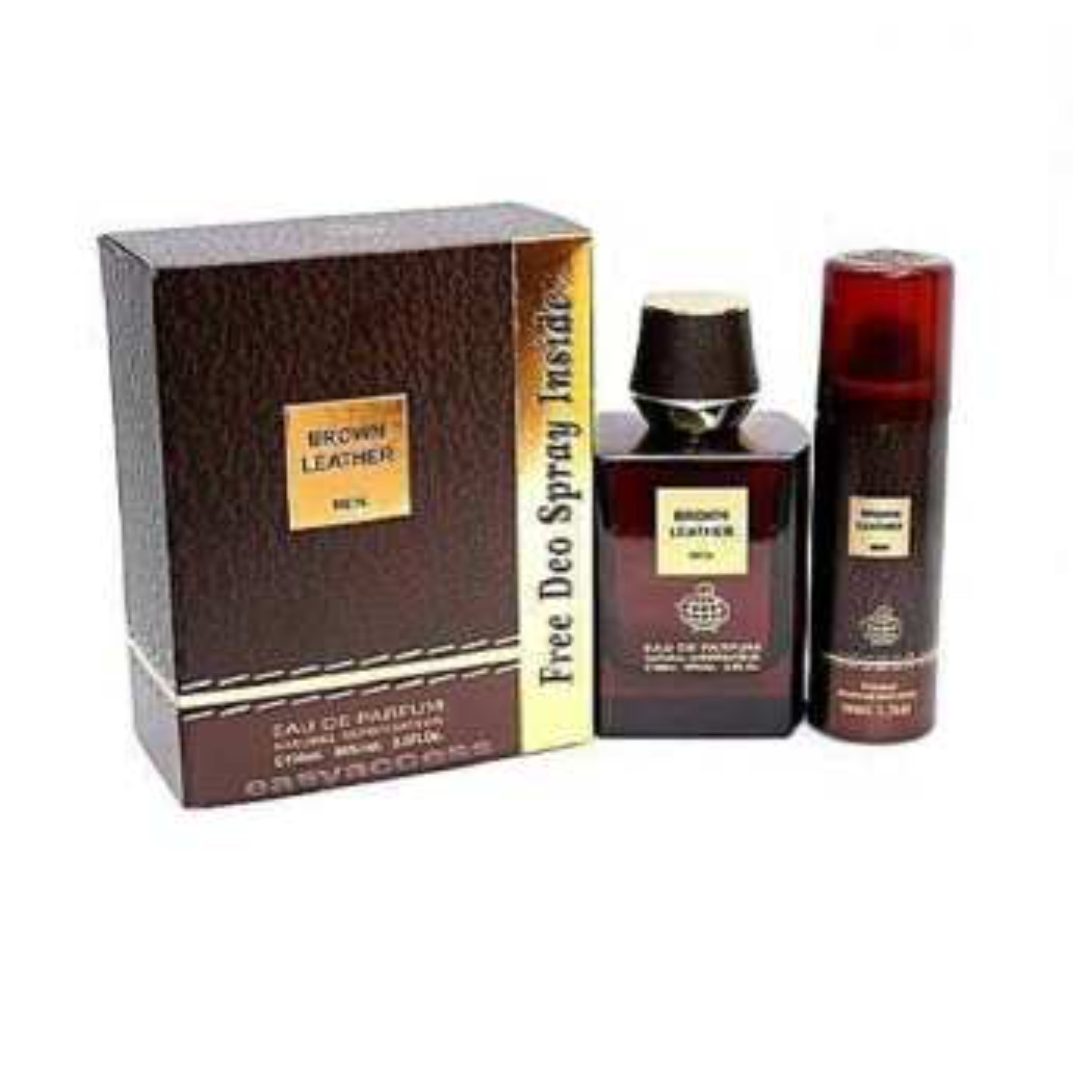 ادو پرفیوم مردانه فراگرنس ورد مدل Brown Leather حجم 100 میلی لیتر به همراه اسپری
