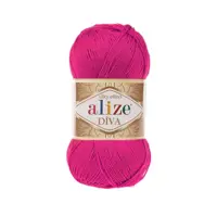 کاموا آلیز دیوا سرخابی (بسته 5 عددی - 5 کلافی)(alize DIVA) (کاموا کتان ترک نازک مخصوص قلاب بافی)(100 گرمی - 350 متر)