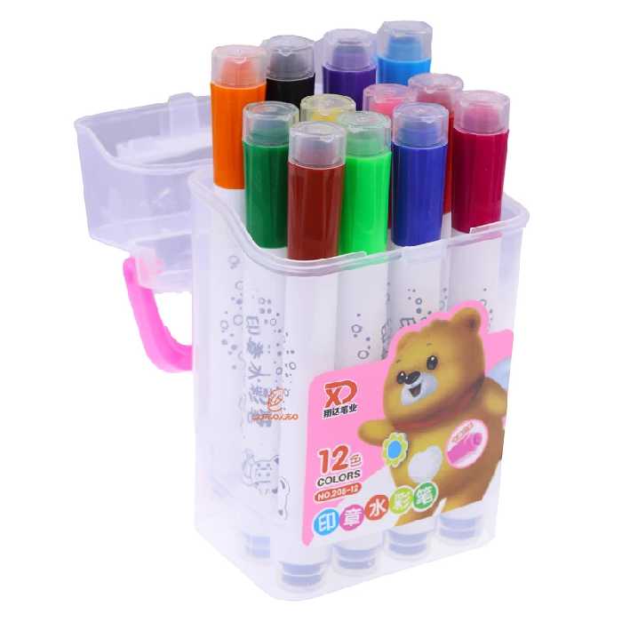 ماژیک استامپی 12 عددی جعبه صورتی 12-208