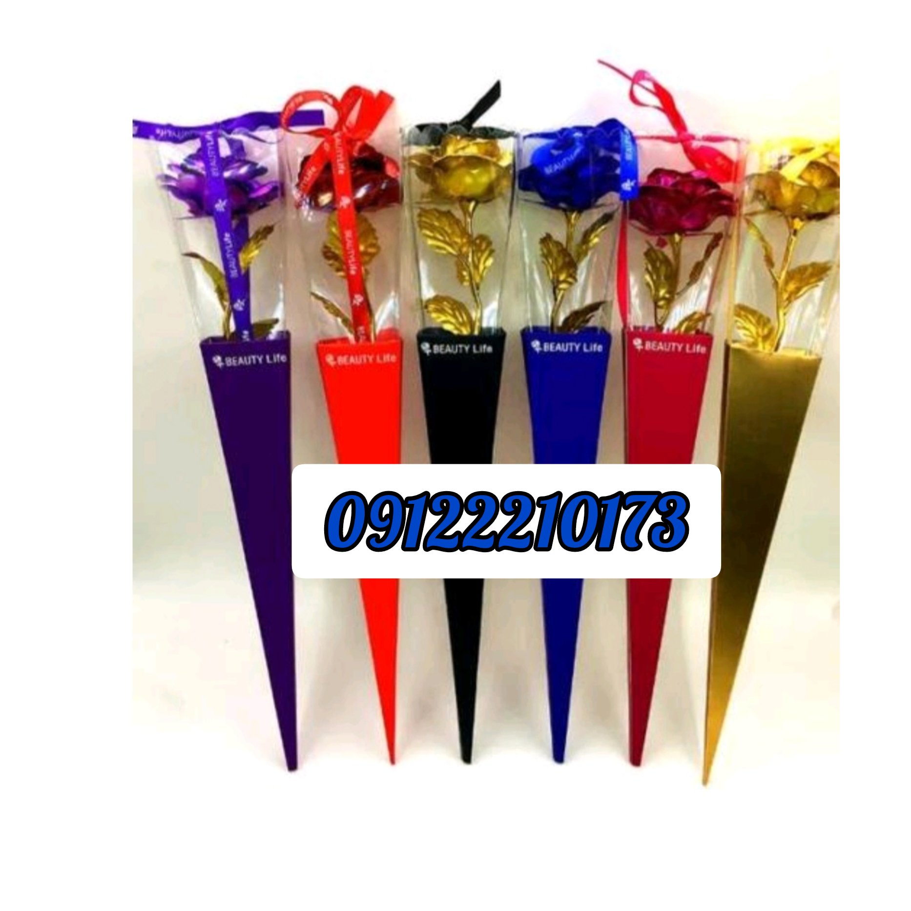 گل رز روکش طلا طلایی و رنگی