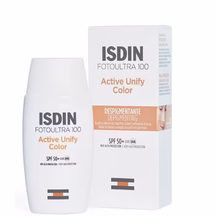 کرم ضدآفتاب رنگی ایزدین spf50 مدل active unify color حجم 50میل