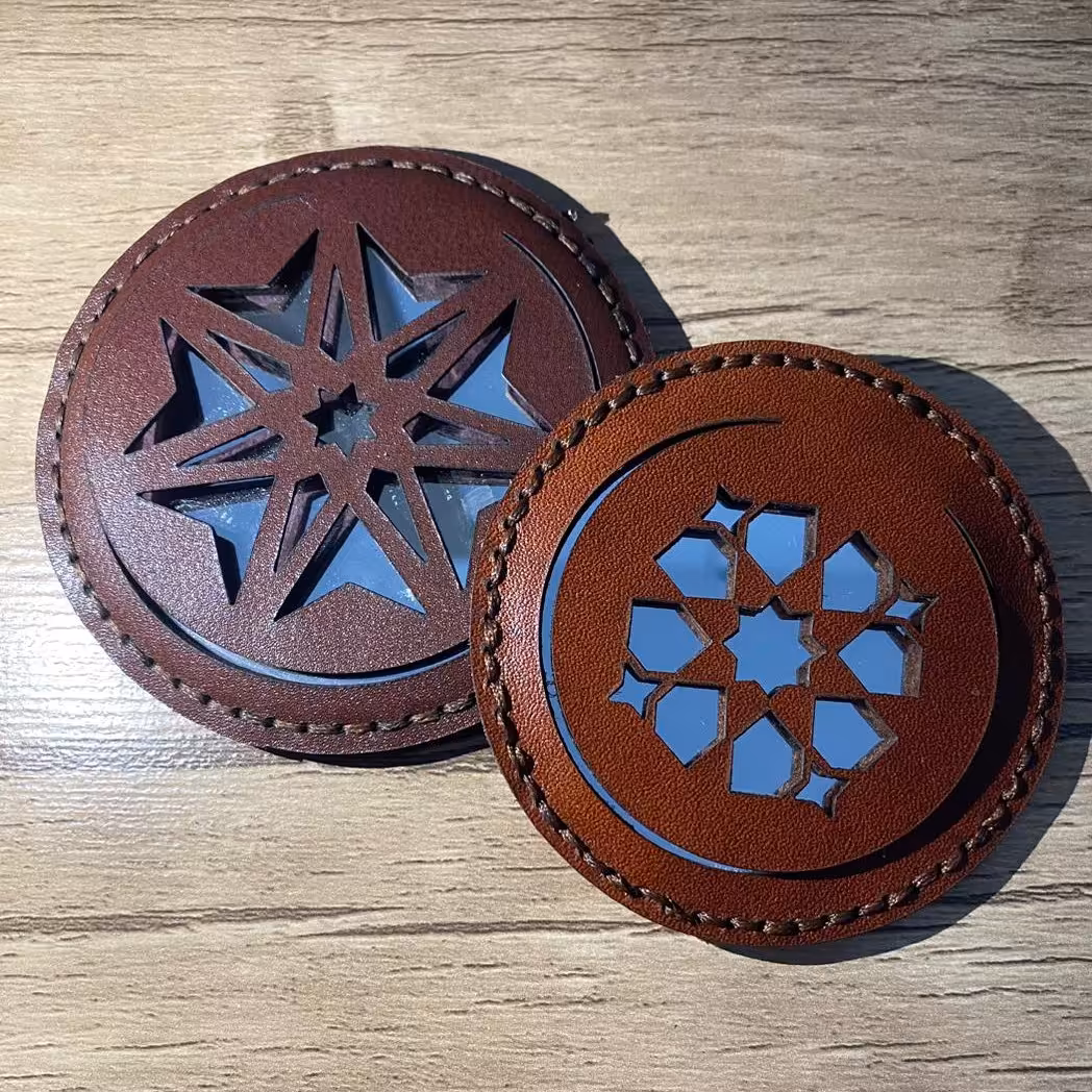 آینه جیبی چرمی دست دوز 