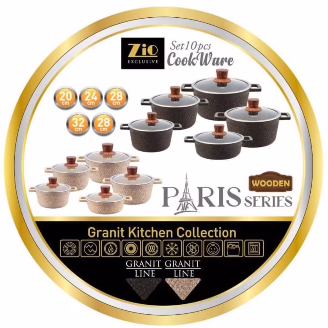 سرویس قابلمه زیو طرح پاریس Zio z-7150