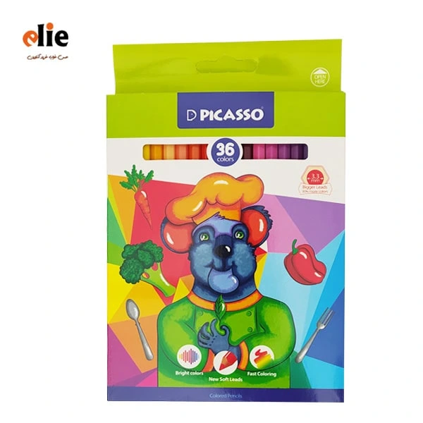 مداد رنگی 36 رنگ پیکاسو جعبه مقوایی طرح P307