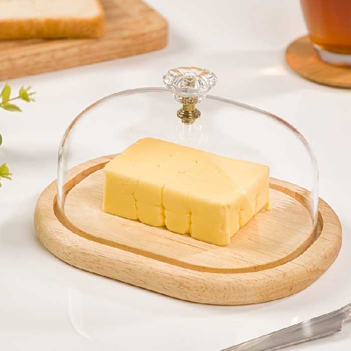 ظرف کره خوری کف چوبی بدنه اکرولیک نشکن لیمون (limon)