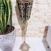 سطل و دستمال گرد برنزی بلند