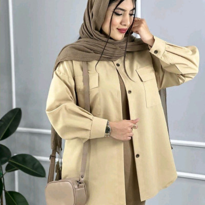 مانتو اسپرت زنانه داکرون مدل شومیز مانتویی 200352