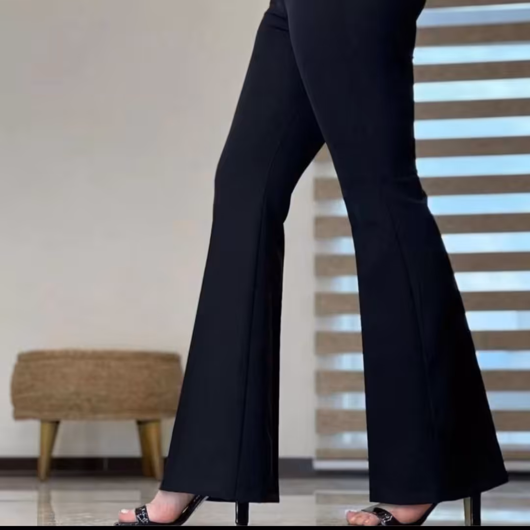 شلوار مشکی دمپا  جنس مازراتی سوپر موجودی سایز 40 و44  قد 96 