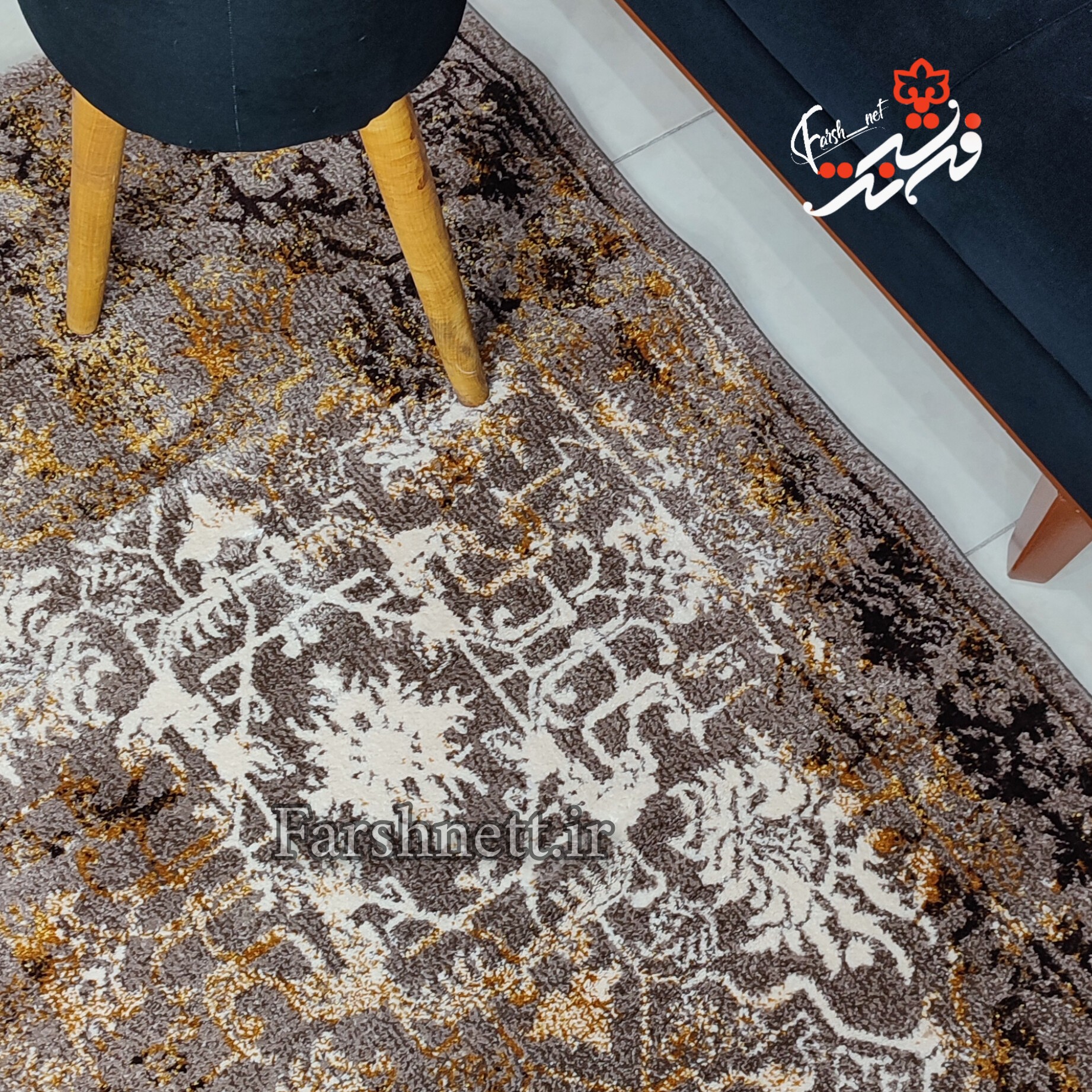 فرش ماشینی ساوین طرح بهار شکلاتی سایز 1 در 1.5 (موجودی بگیرید)