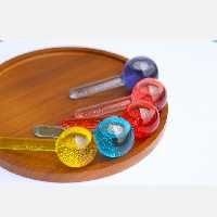 گوی یخی جفتی ماساژور صورت شیشه ای شاین دار  رنگهای مختلف