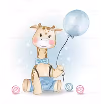 وکتور کاراکتر زرافه رنگی با کیفیت | گرافیک با طعم تربچه