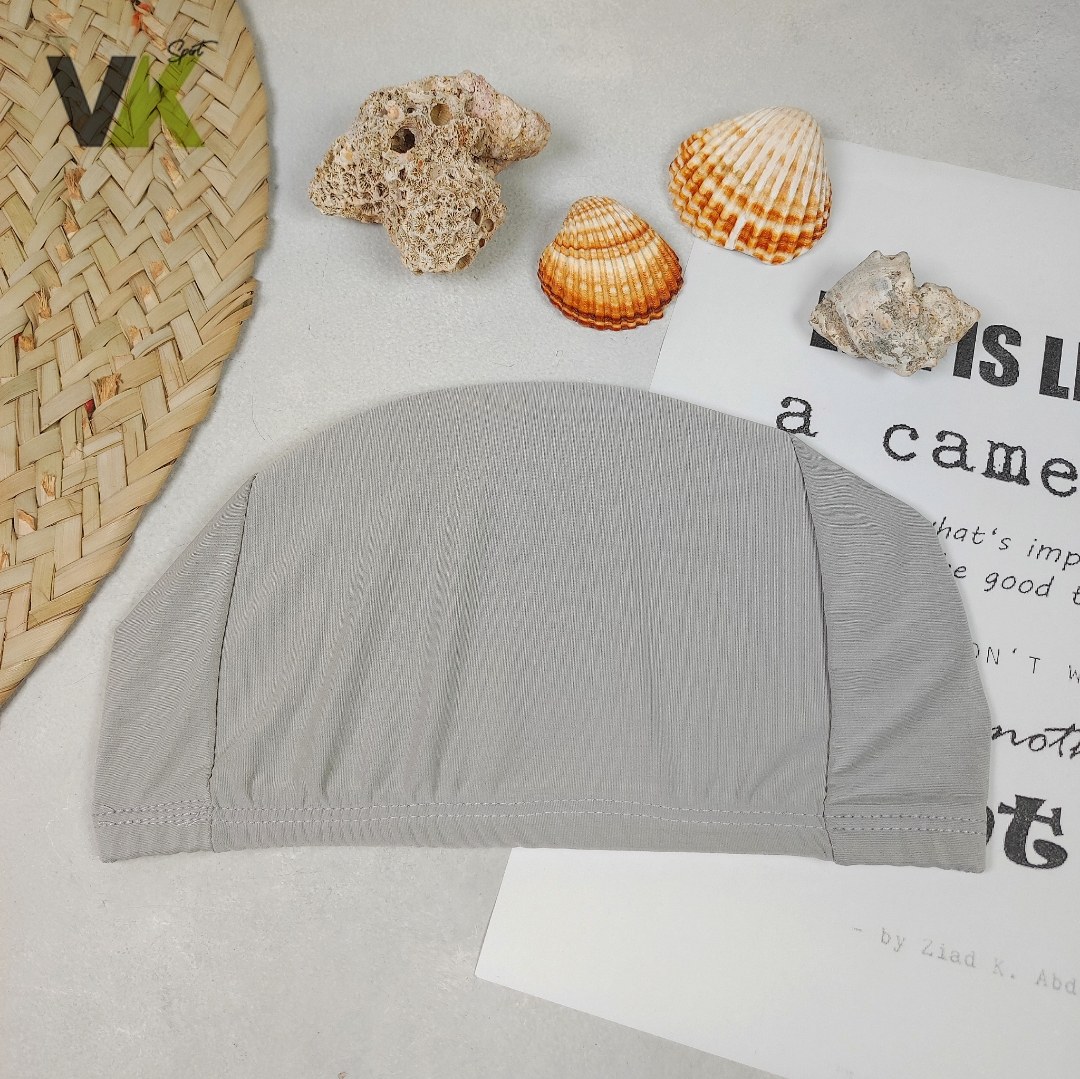 کلاه شنا پارچه ای کیفیت عالی رنگ طوسی روشن قبل از ثبت موجودی بگیرید