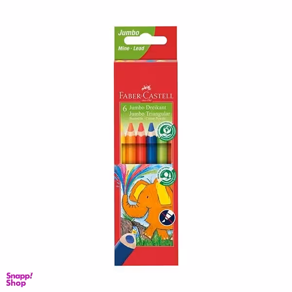 مداد رنگی 6 رنگ فابر کستل مدل 116506 Jumbo