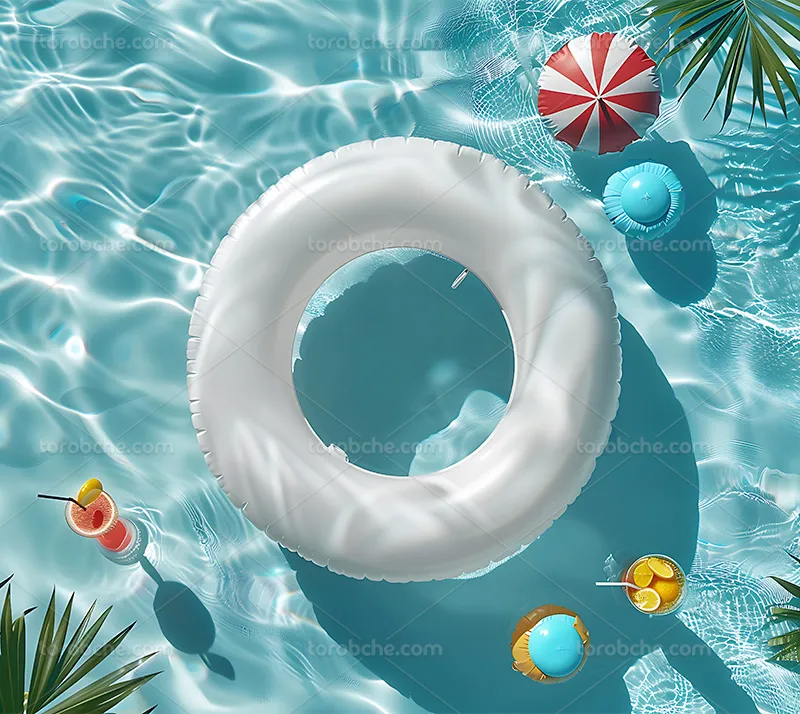 بک دراپ عکاسی تابستان با حلقه بادی | گرافیک با طعم تربچه