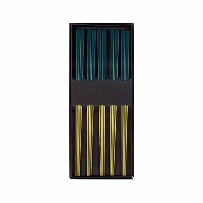 چاپستیک فلزی جفتی طرح 6 (چوب غذاخوری)