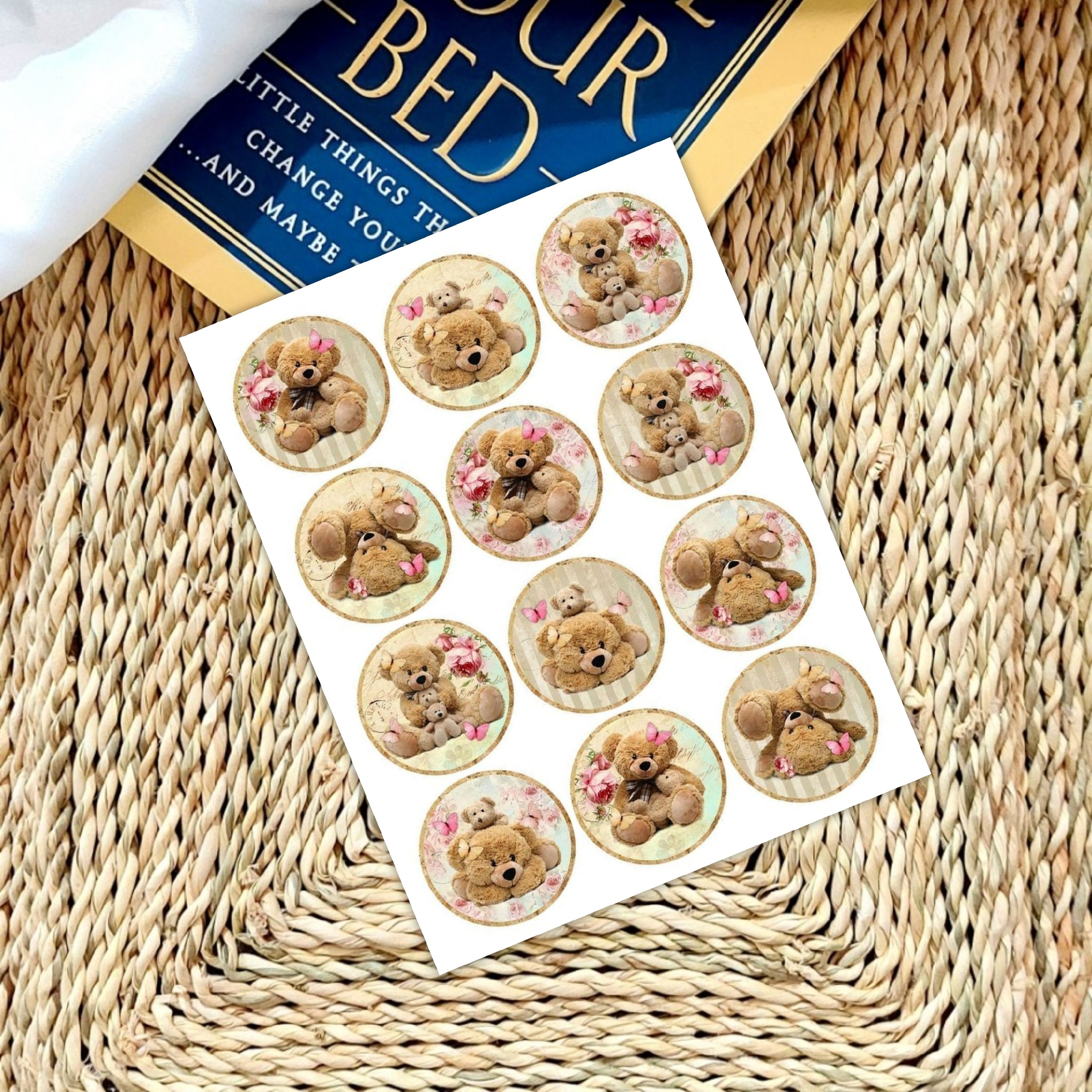 استیکر(برچسب)  طرح  خرس عروسکی  ملزومات بولت ژورنال و پلنر 