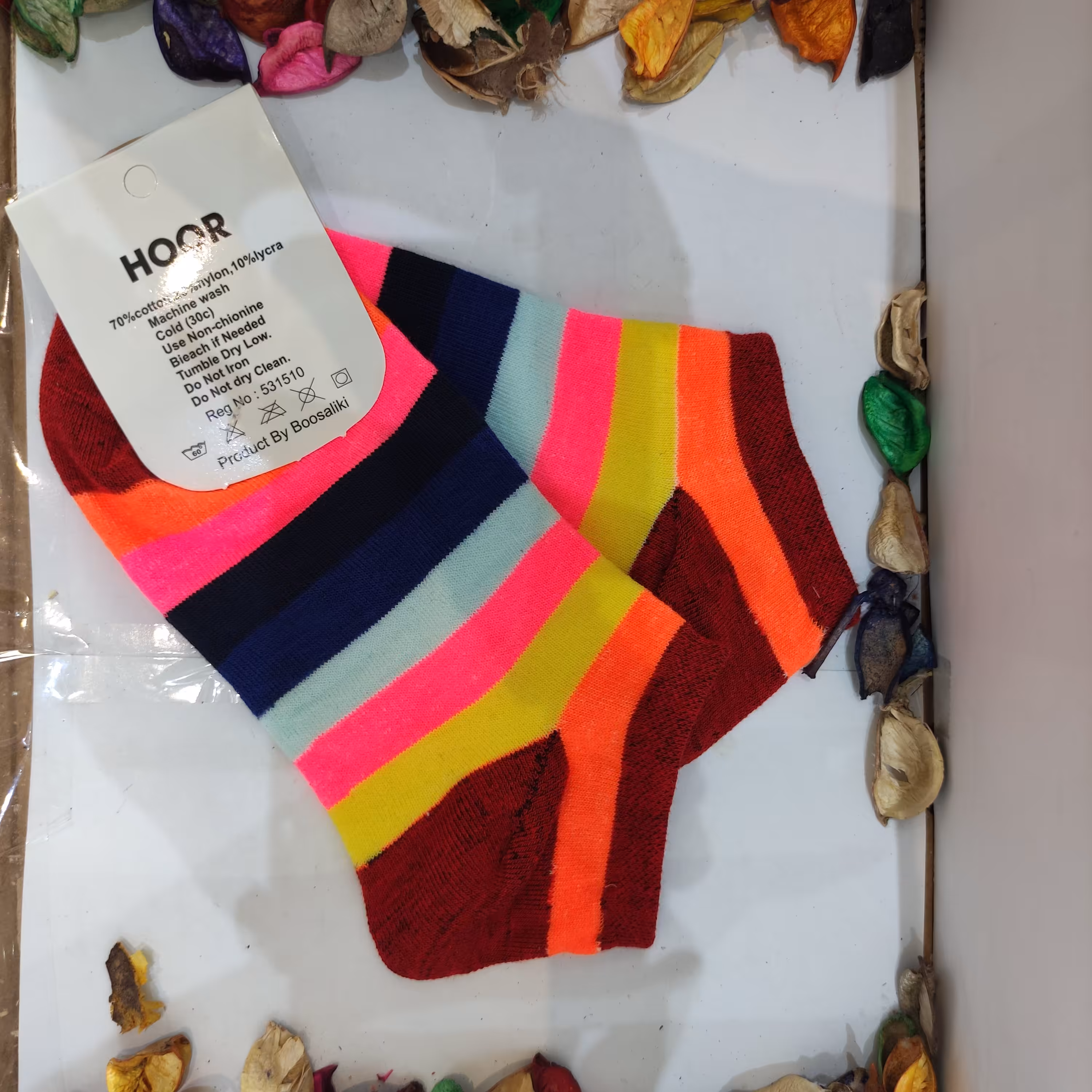 جوراب مچی طرح هفت رنگ