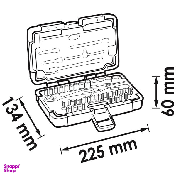 جعبه بکس 1.4 اینچ ویگور (Vigor) مدل V2414N مجموعه 46 عددی