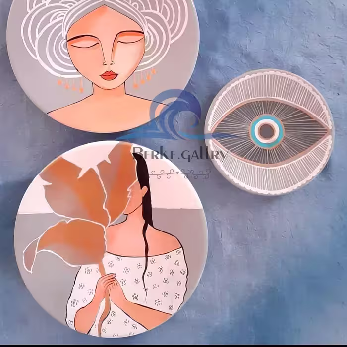 بشقاب سفالی دیوارکوب مجموعه 3عددی زیبا وخاص