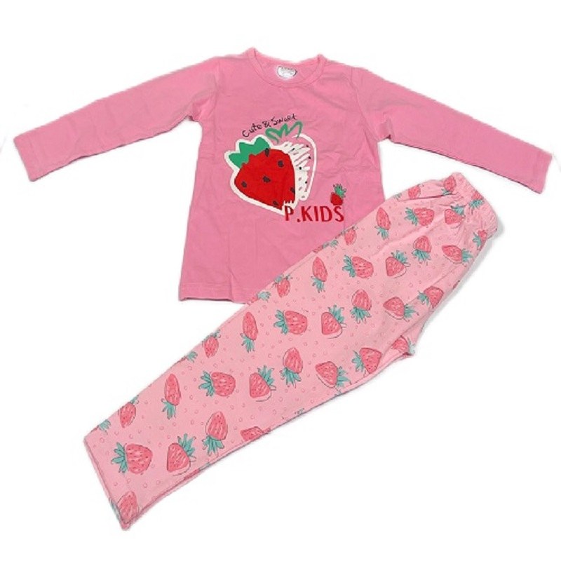 بلوز شلوار نخی طرح توت فرنگی