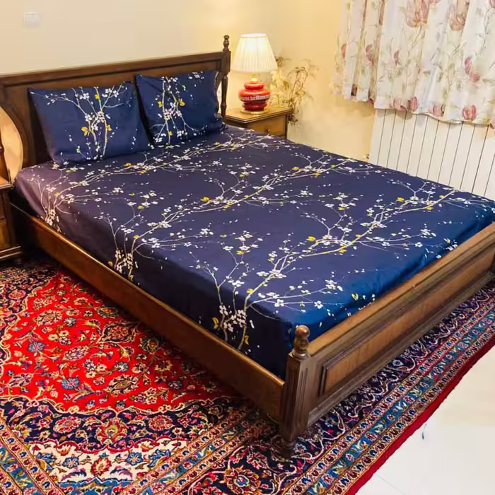 سرویس روتختی مدل کشدار طرح زنبق 2 نفره 3 تیکه کد 180
