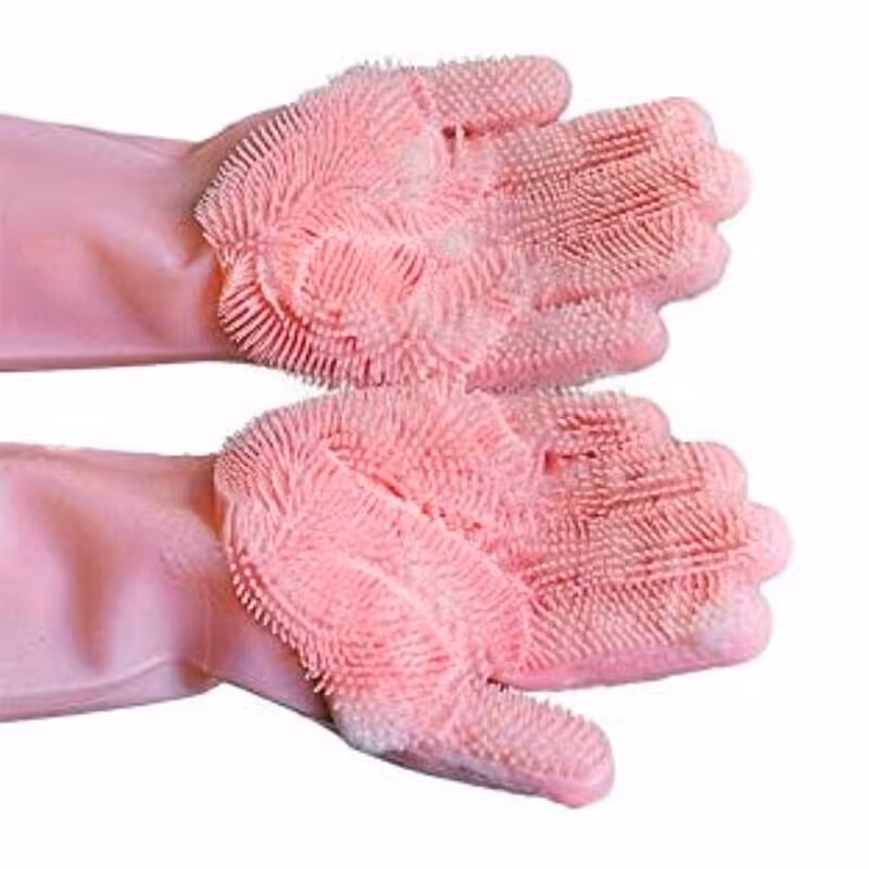 دستکش آشپزخانه اسکاچ دار صورتی