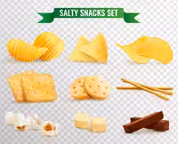 وکتور انواع تنقلات نمکی | گرافیک با طعم تربچه