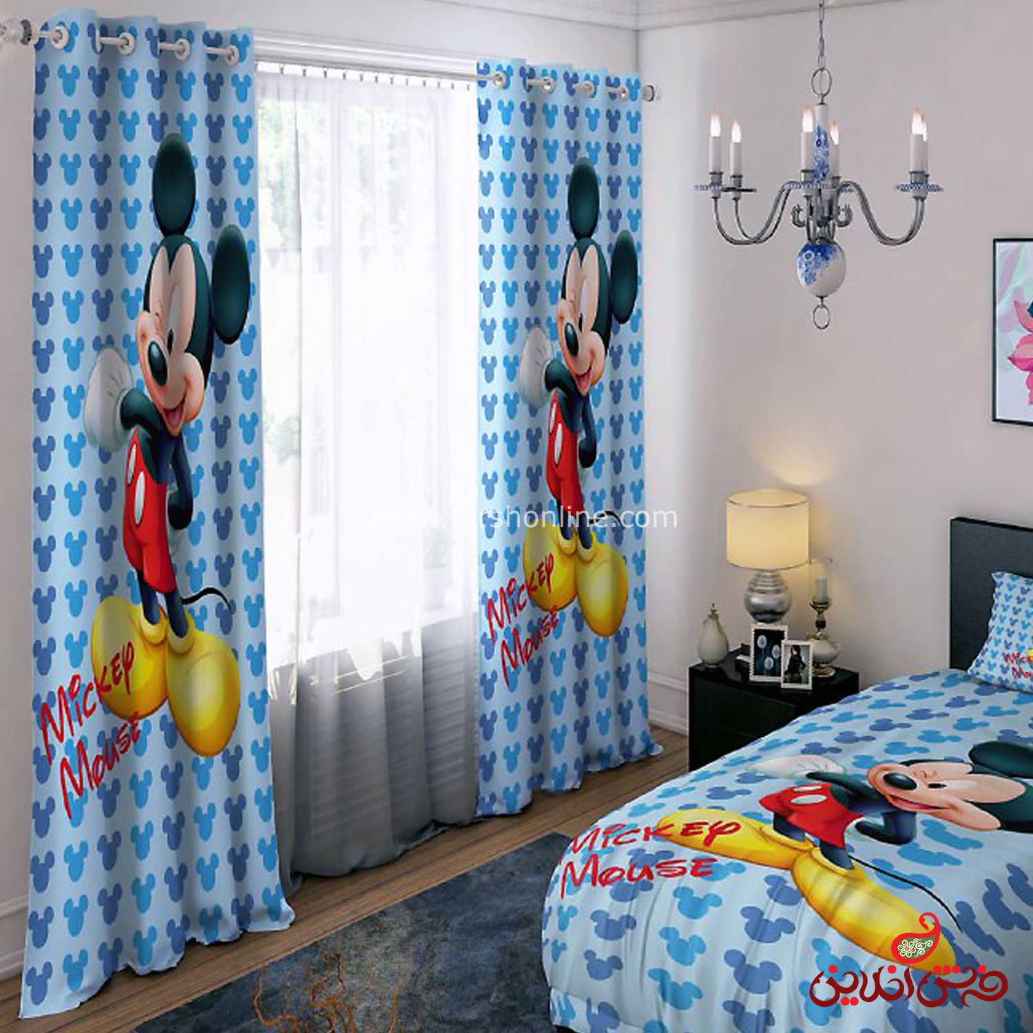 پرده 2 عددی کد 15591/1 طرح میکی ماوس